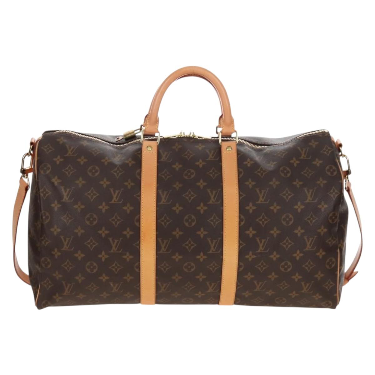 LOUIS VUITTON Monogram Keepall Bandouliere 50 Boston Bag M41416 LV Auth ep16940V