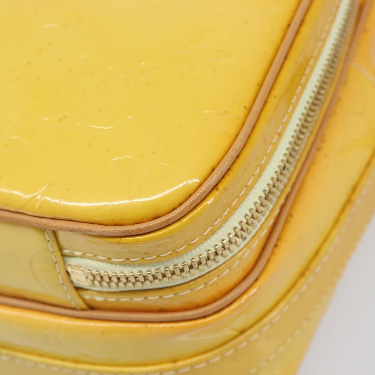 LOUIS VUITTON Monogram Vernis Wooster Bag Lime Yellow M91075 LV Auth ep16941