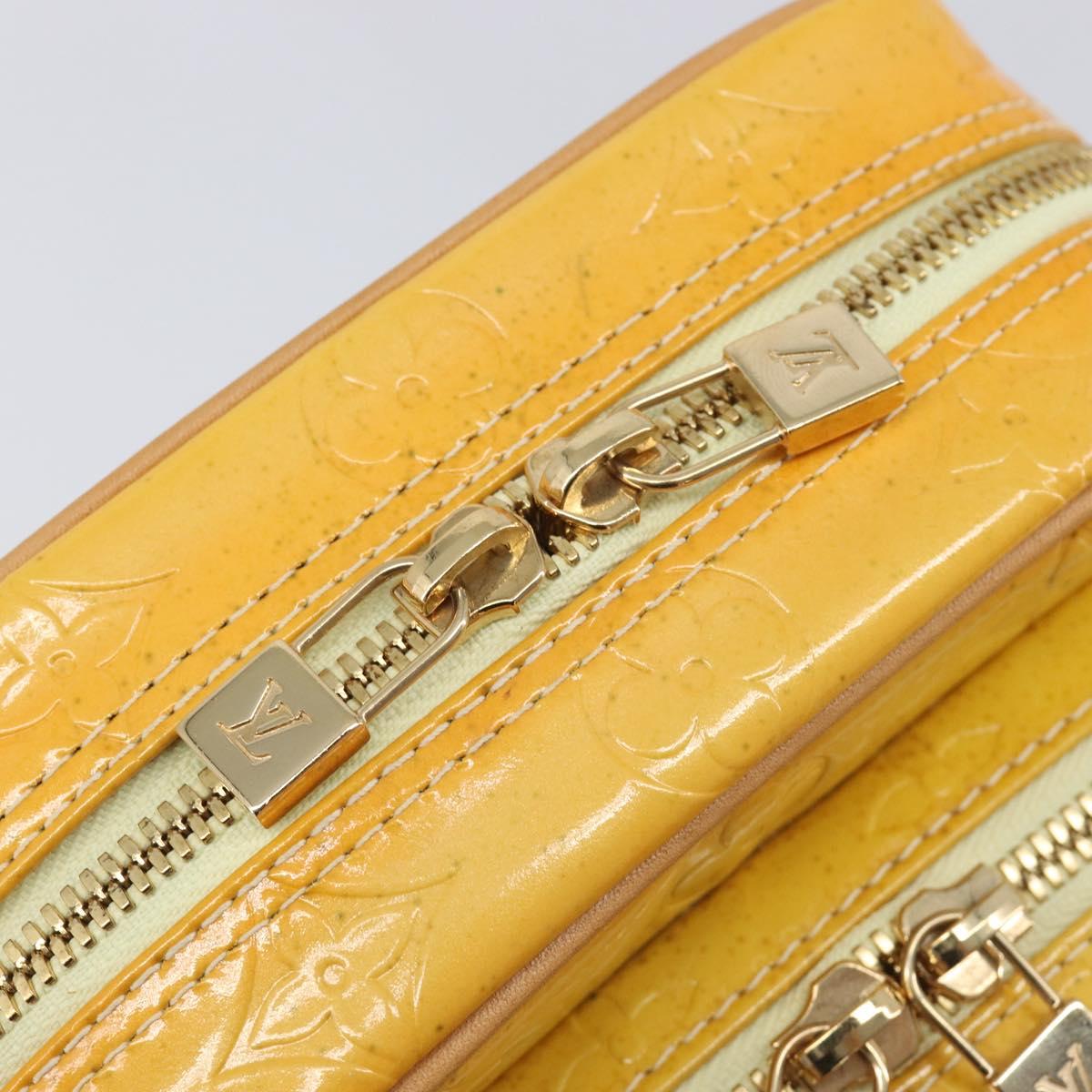 LOUIS VUITTON Monogram Vernis Wooster Bag Lime Yellow M91075 LV Auth ep16941