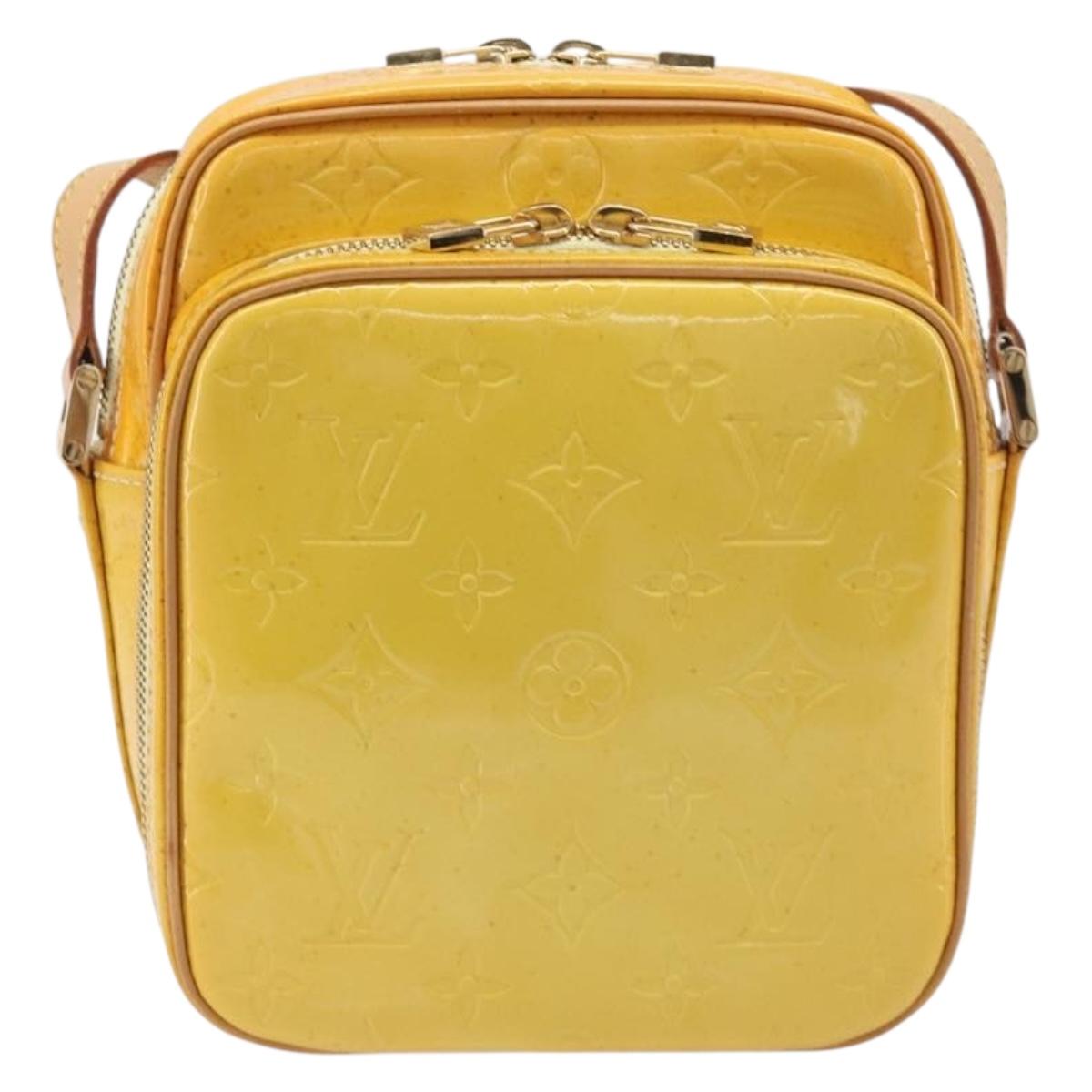 LOUIS VUITTON Monogram Vernis Wooster Bag Lime Yellow M91075 LV Auth ep16941