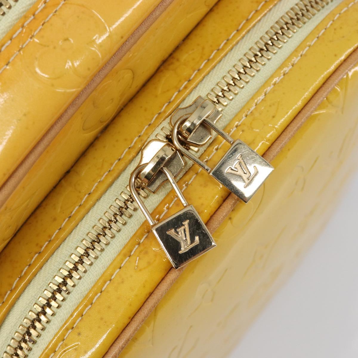 LOUIS VUITTON Monogram Vernis Wooster Bag Lime Yellow M91075 LV Auth ep16941