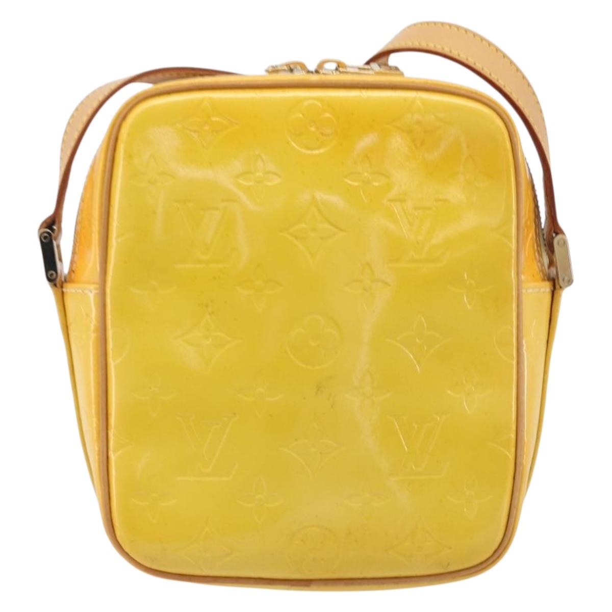 LOUIS VUITTON Monogram Vernis Wooster Bag Lime Yellow M91075 LV Auth ep16941