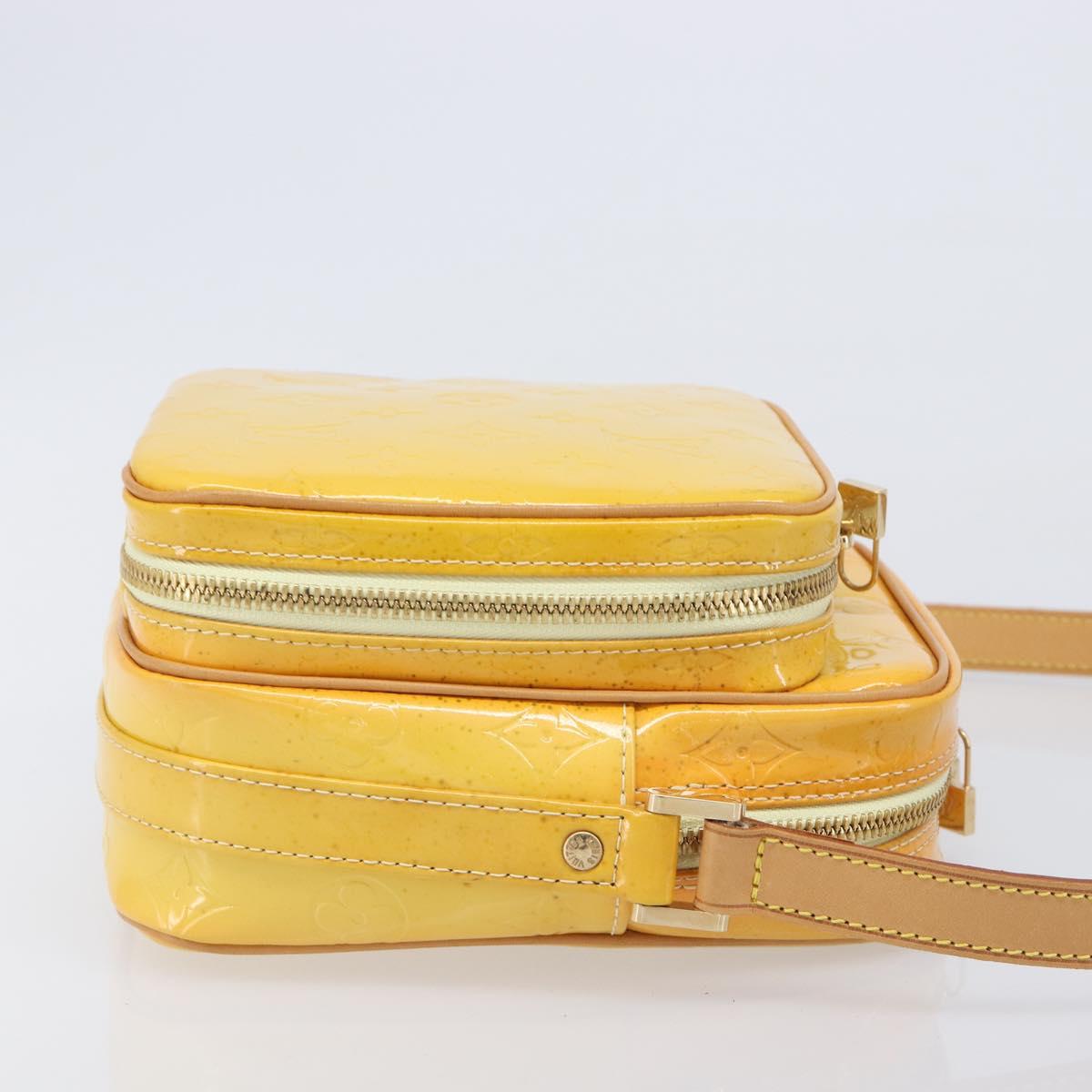 LOUIS VUITTON Monogram Vernis Wooster Bag Lime Yellow M91075 LV Auth ep16941