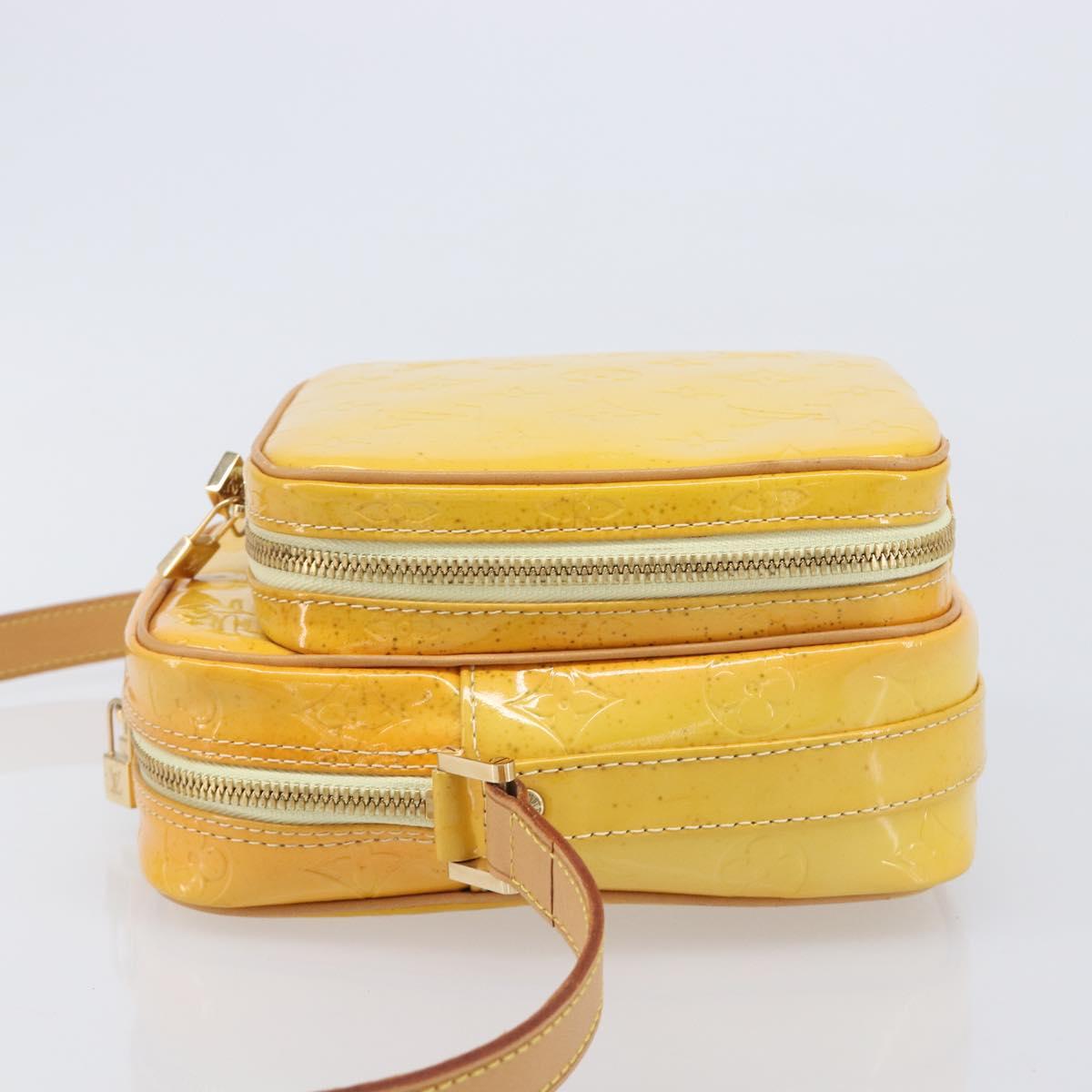 LOUIS VUITTON Monogram Vernis Wooster Bag Lime Yellow M91075 LV Auth ep16941