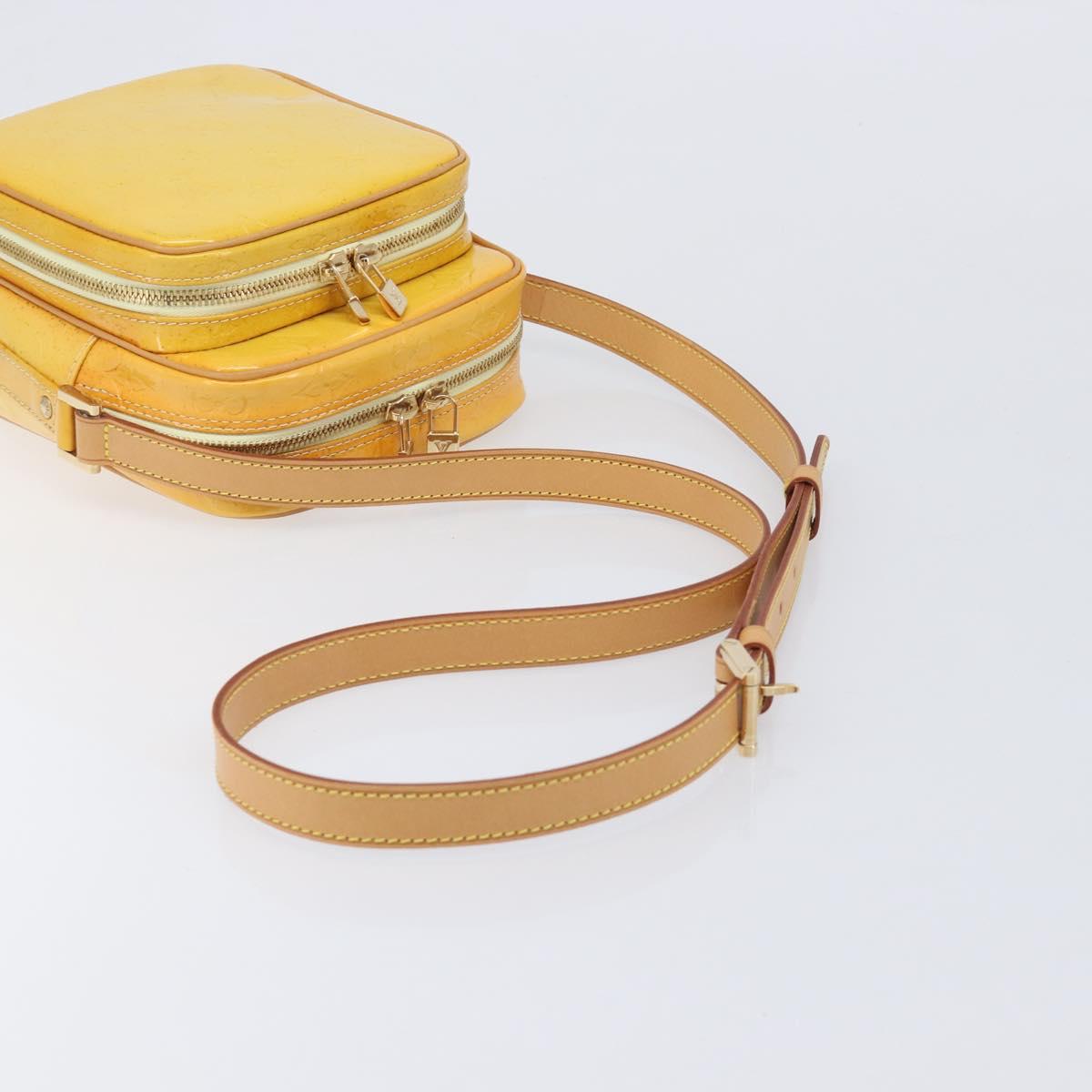 LOUIS VUITTON Monogram Vernis Wooster Bag Lime Yellow M91075 LV Auth ep16941