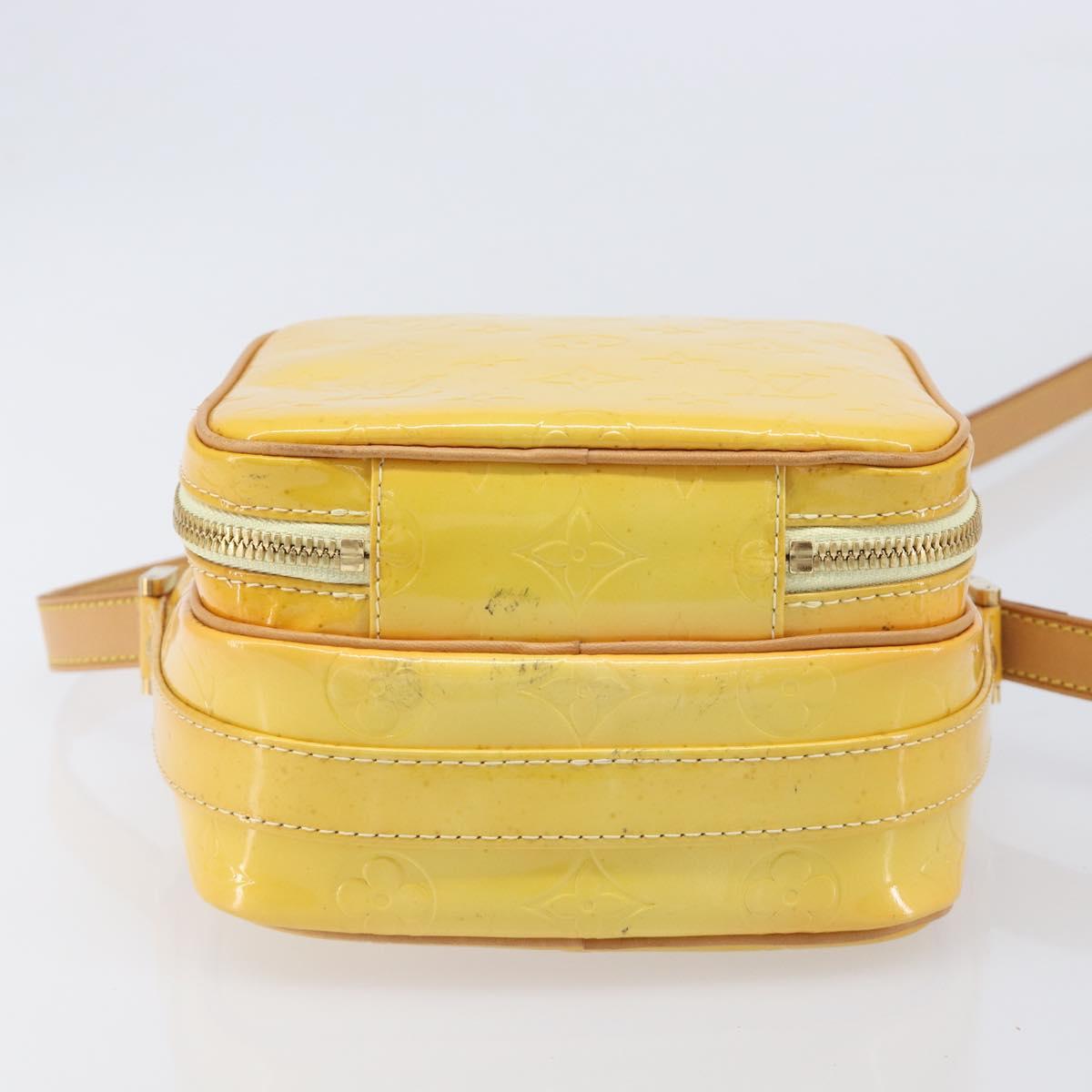 LOUIS VUITTON Monogram Vernis Wooster Bag Lime Yellow M91075 LV Auth ep16941