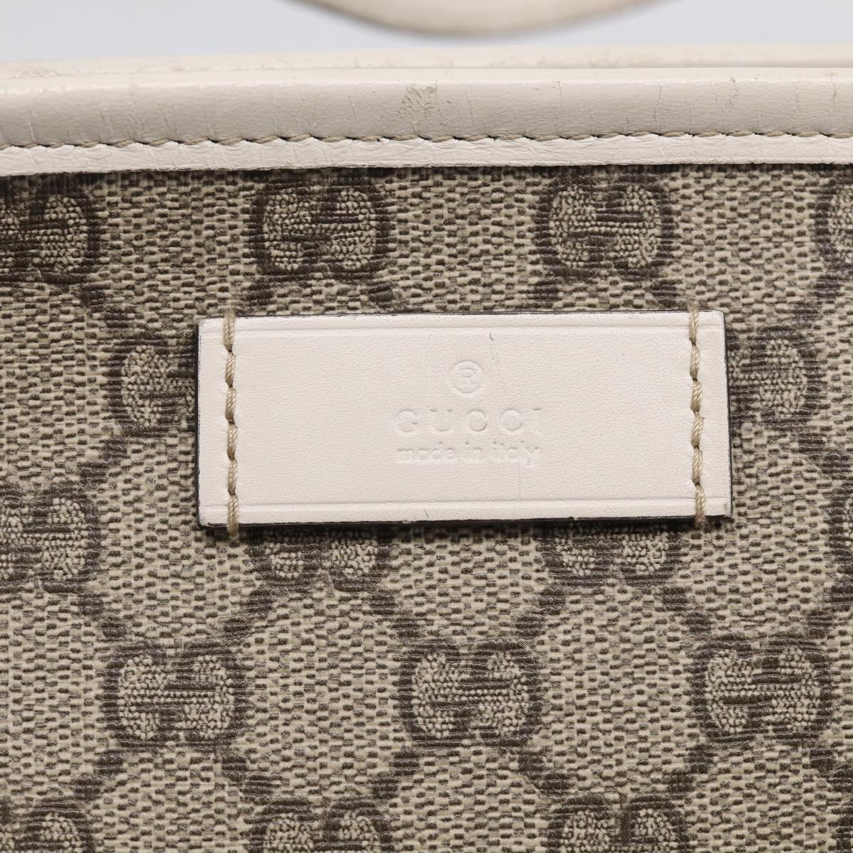 GUCCI GG Supreme Tote Bag PVC Beige Silver 211138 Auth ep16943