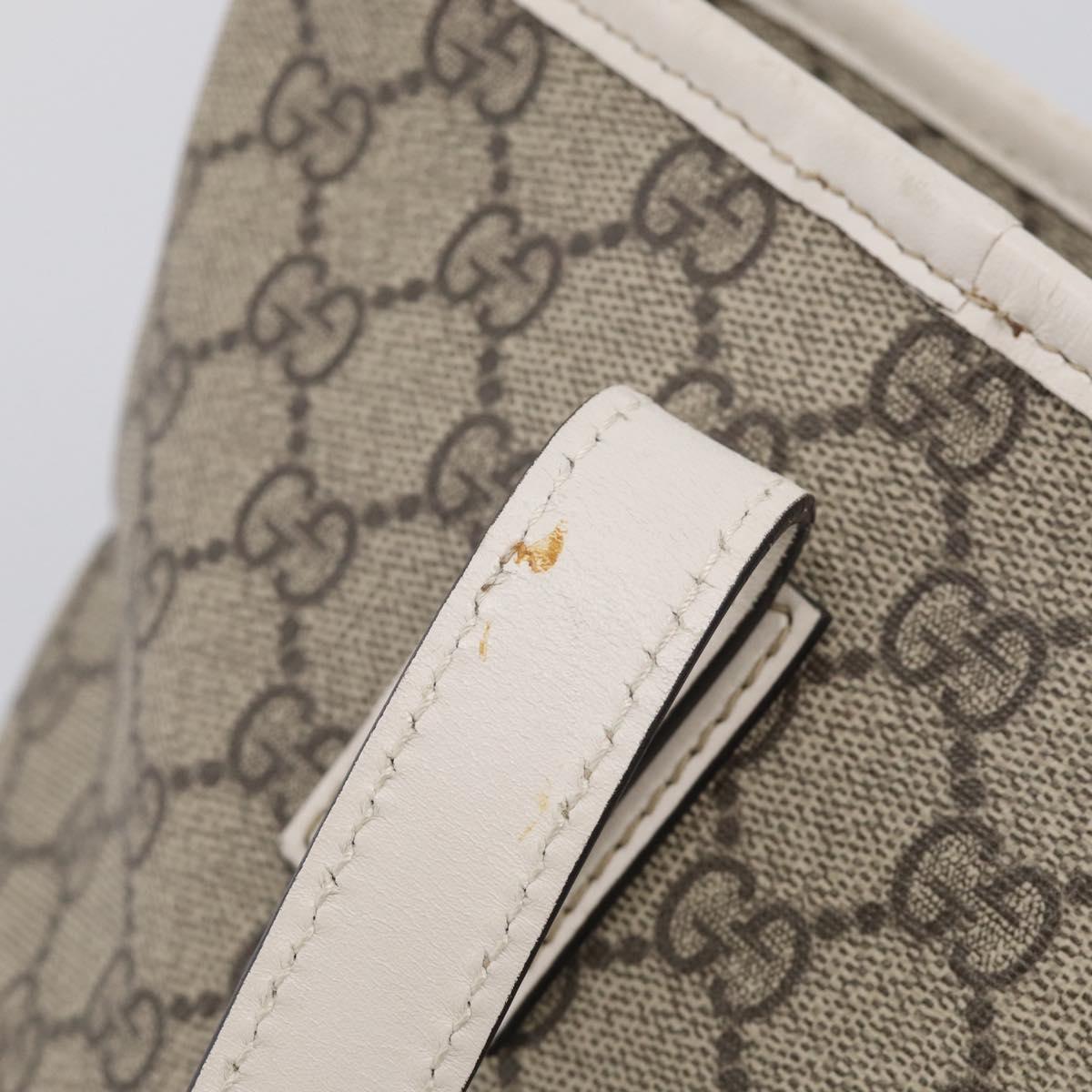 GUCCI GG Supreme Tote Bag PVC Beige Silver 211138 Auth ep16943