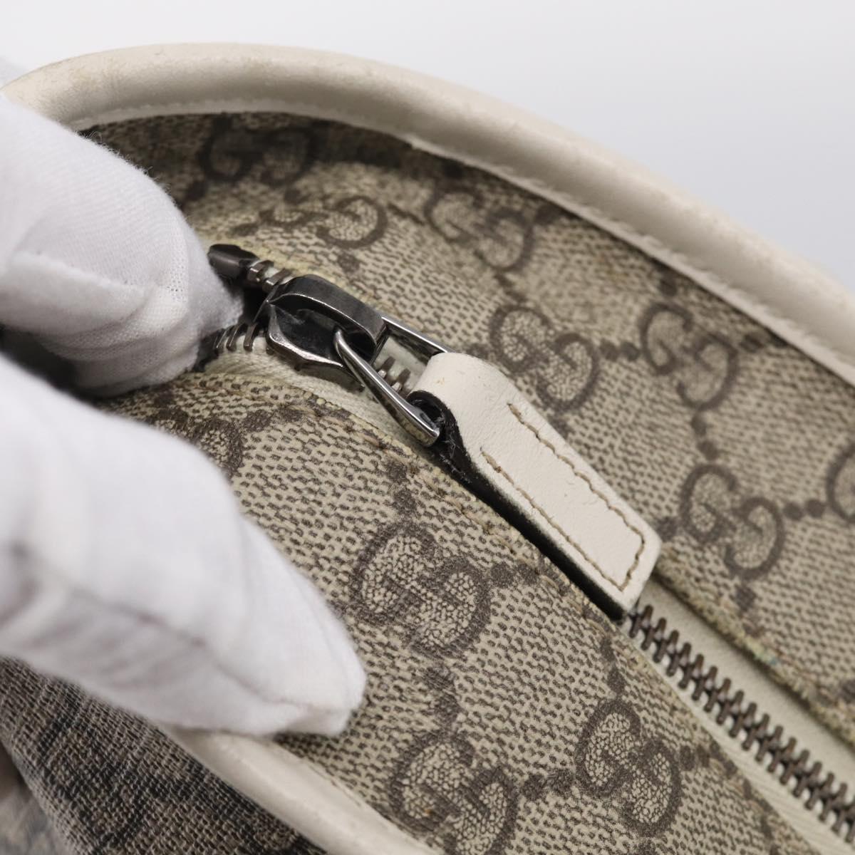 GUCCI GG Supreme Tote Bag PVC Beige Silver 211138 Auth ep16943
