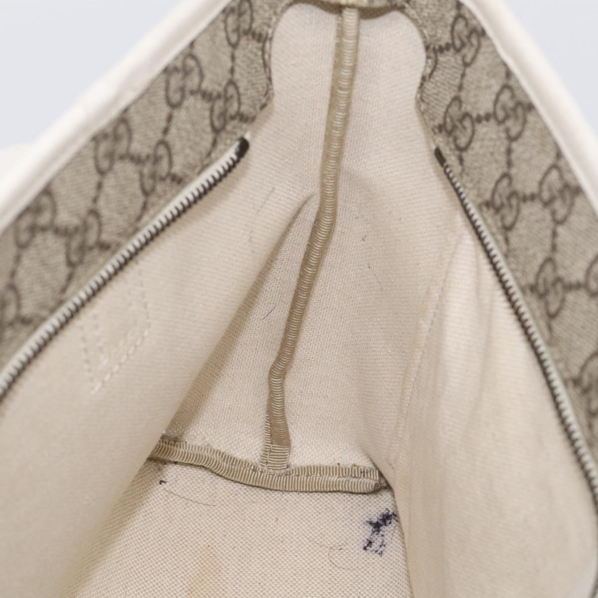 GUCCI GG Supreme Tote Bag PVC Beige Silver 211138 Auth ep16943