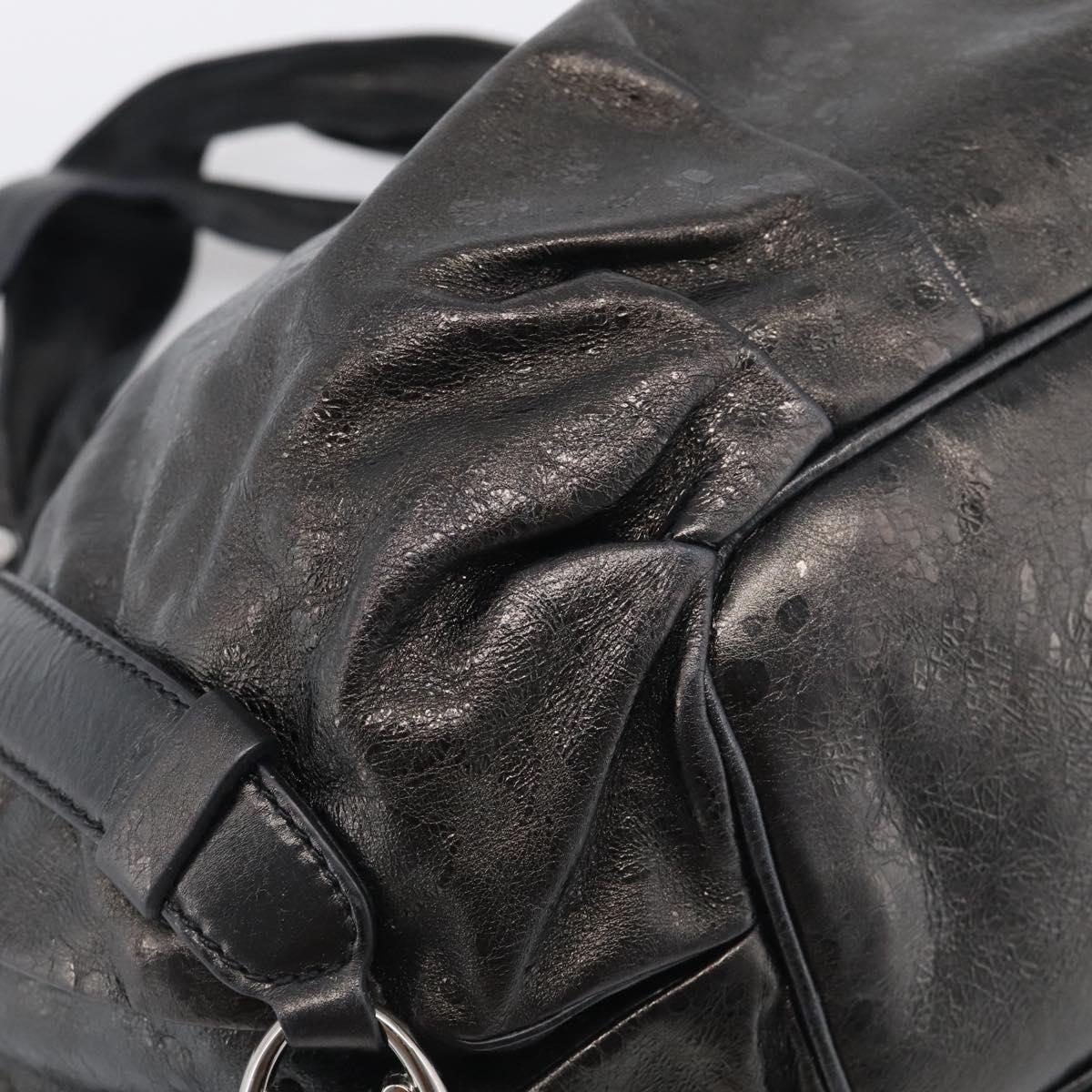 CELINE Bitter Sweet Hand Bag Leather Black Silver Auth ep16944A