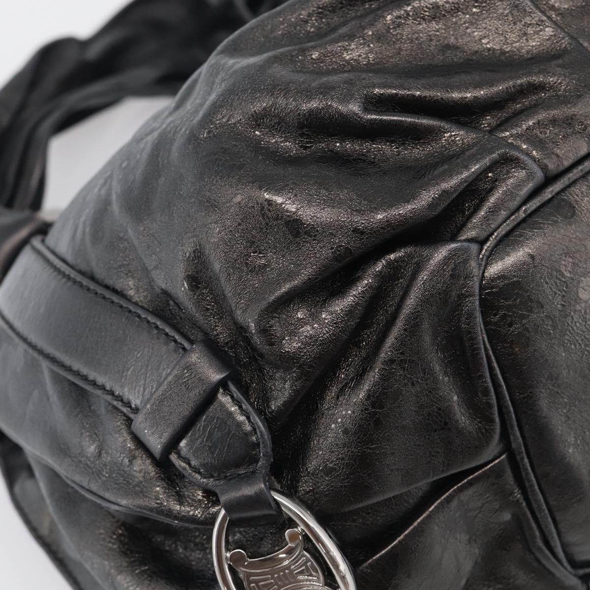 CELINE Bitter Sweet Hand Bag Leather Black Silver Auth ep16944A