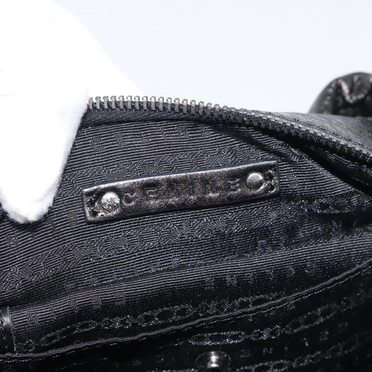 CELINE Bitter Sweet Hand Bag Leather Black Silver Auth ep16944A