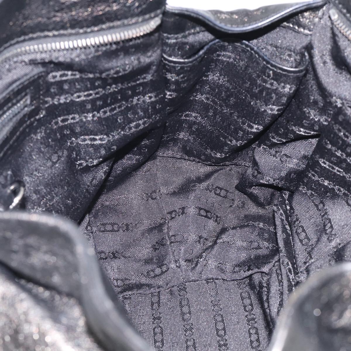CELINE Bitter Sweet Hand Bag Leather Black Silver Auth ep16944A