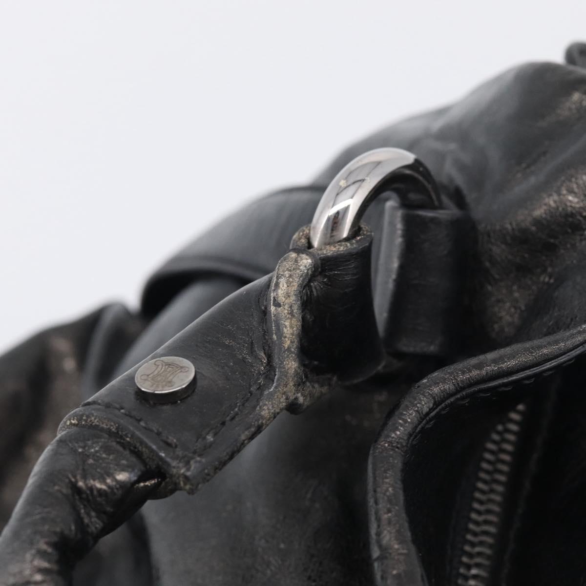 CELINE Bitter Sweet Hand Bag Leather Black Silver Auth ep16944A