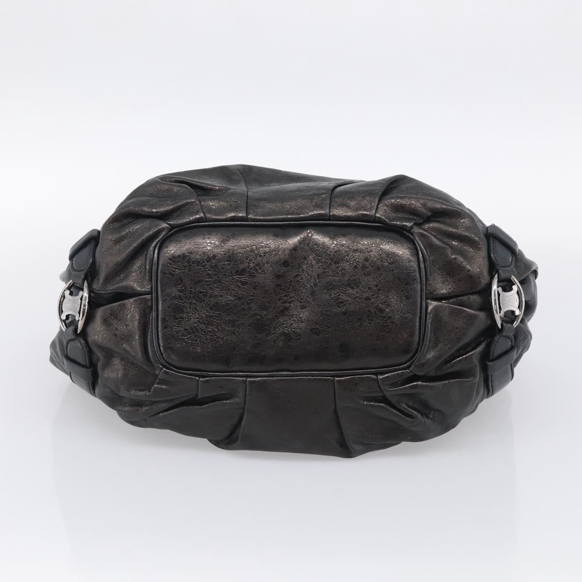 CELINE Bitter Sweet Hand Bag Leather Black Silver Auth ep16944A
