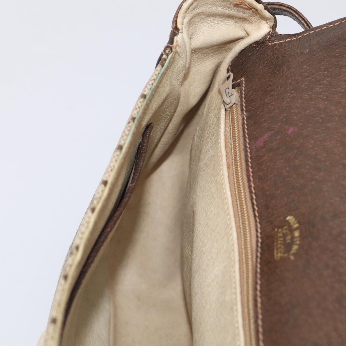 GUCCI GG Supreme Shoulder Bag PVC Beige Gold Tone Auth ep16947