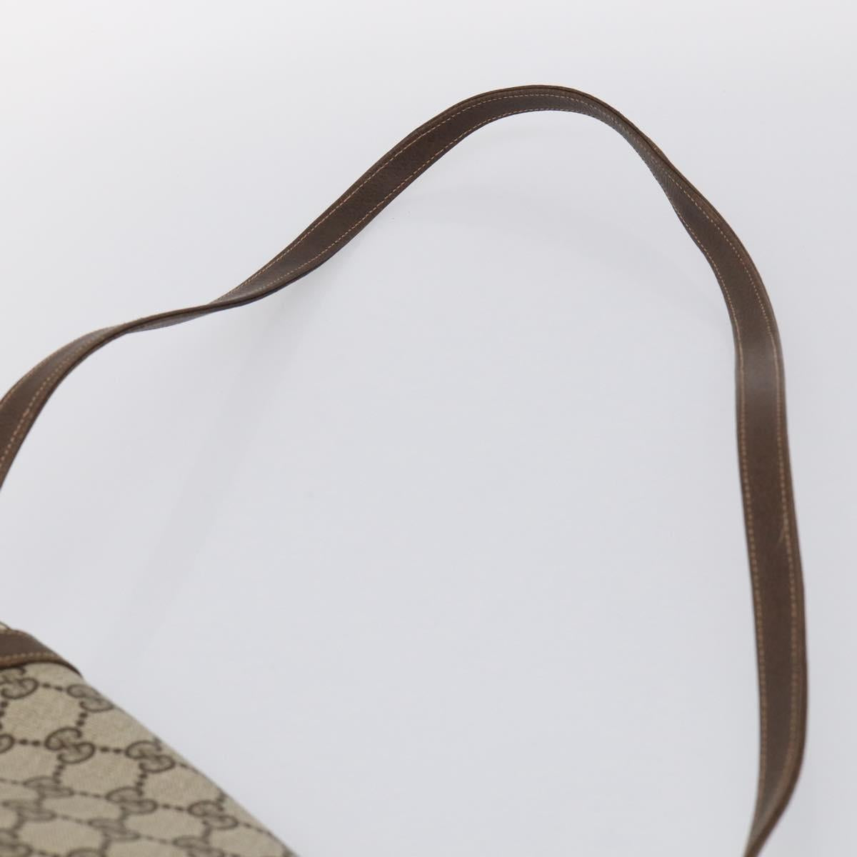 GUCCI GG Supreme Shoulder Bag PVC Beige Gold Tone Auth ep16947