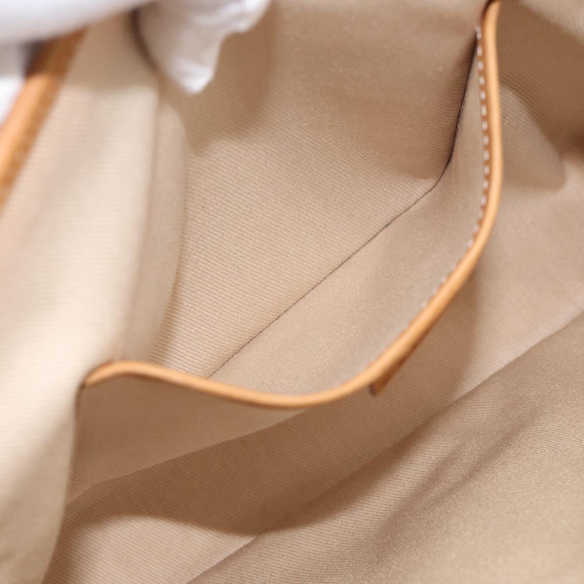 CELINE C Macadam Hand Bag Canvas Beige Gold Tone Auth ep16948A