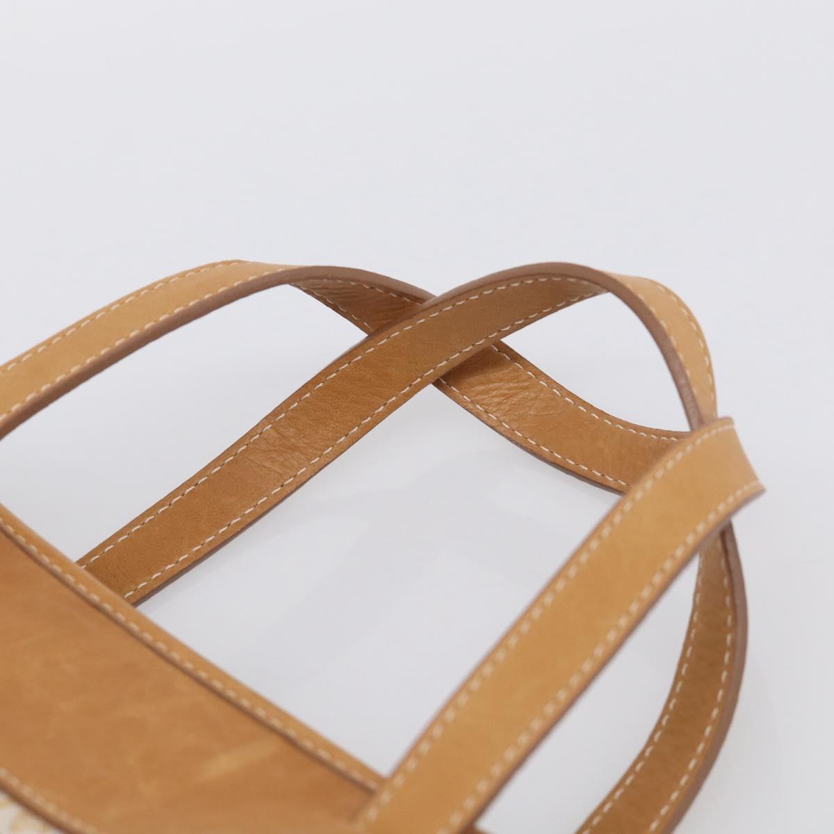 CELINE C Macadam Hand Bag Canvas Beige Gold Tone Auth ep16948A