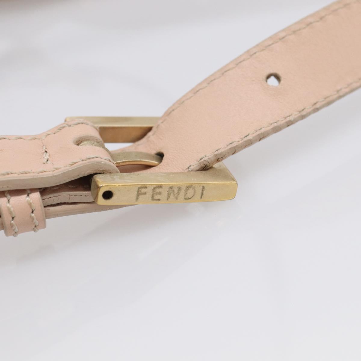 FENDI Zucchino Canvas Hand Bag Beige Gold Tone 8BR463 Auth ep16957A