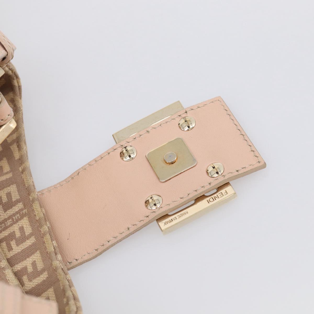 FENDI Zucchino Canvas Hand Bag Beige Gold Tone 8BR463 Auth ep16957A