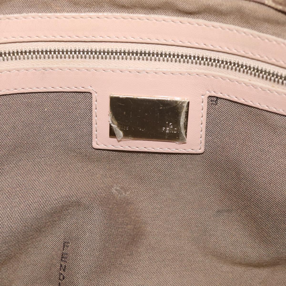 FENDI Zucchino Canvas Hand Bag Beige Gold Tone 8BR463 Auth ep16957A