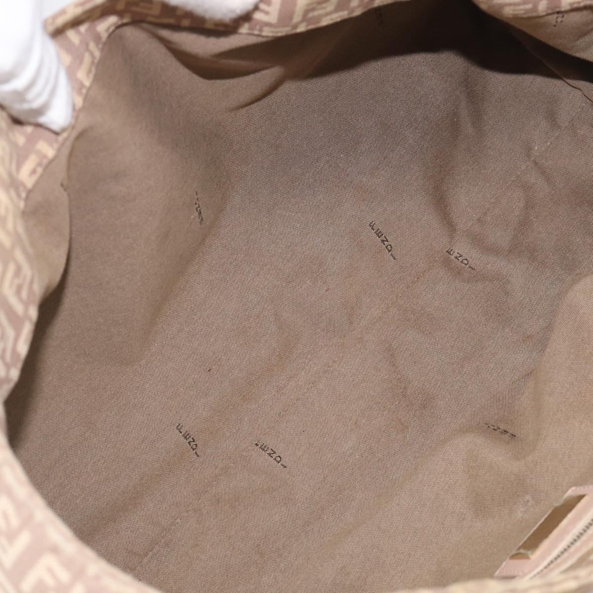 FENDI Zucchino Canvas Hand Bag Beige Gold Tone 8BR463 Auth ep16957A