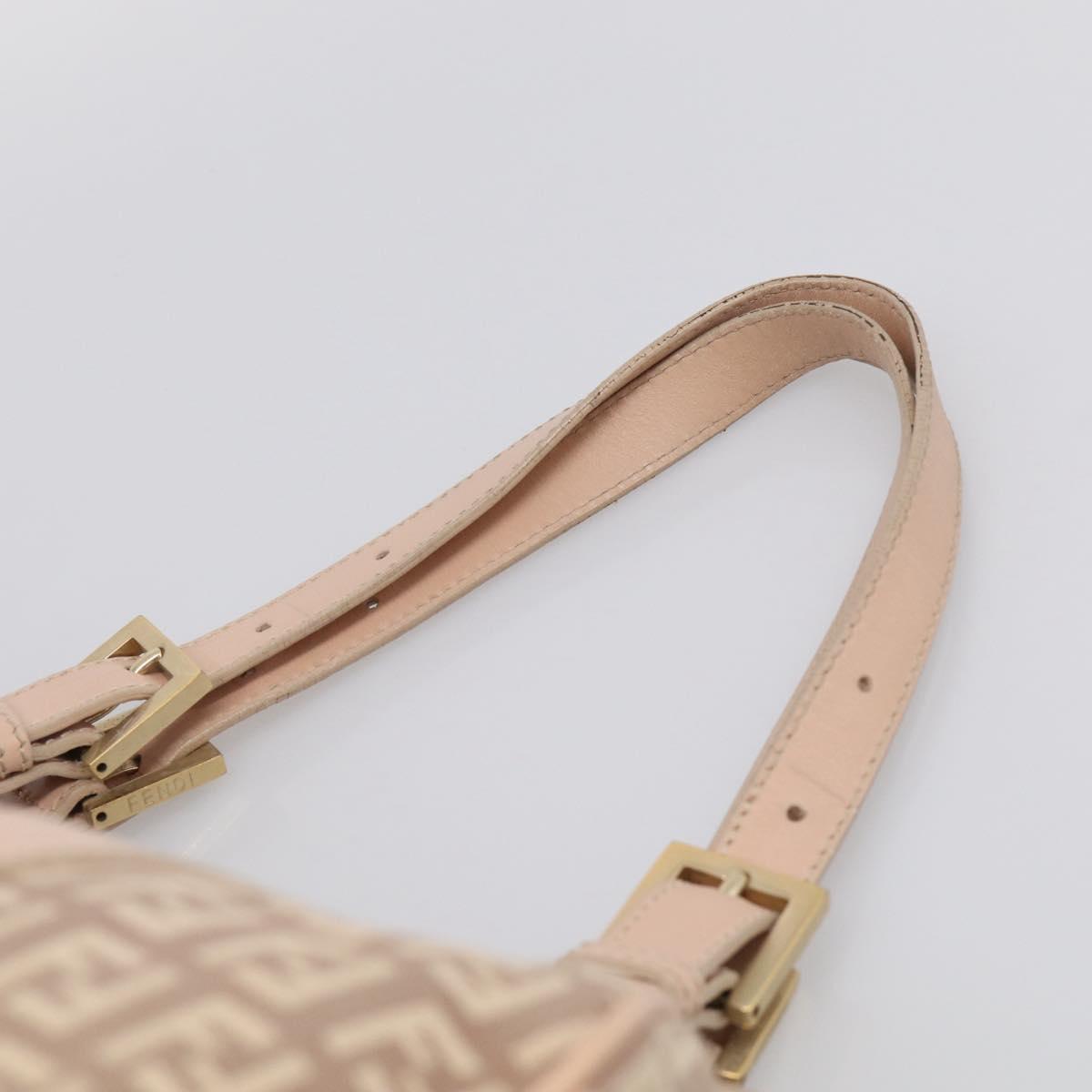 FENDI Zucchino Canvas Hand Bag Beige Gold Tone 8BR463 Auth ep16957A