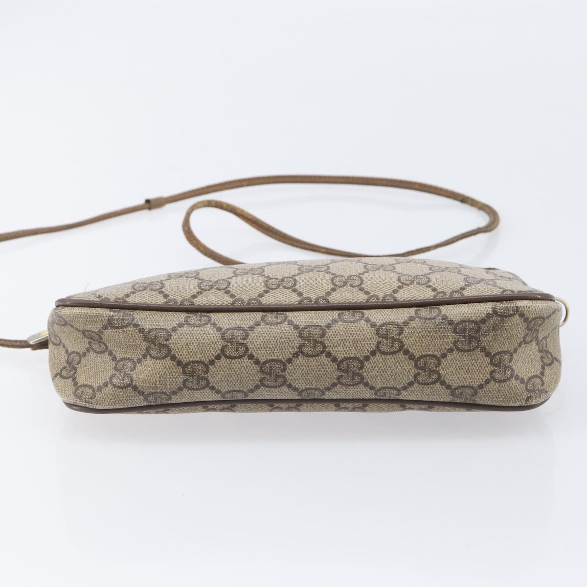 GUCCI GG Supreme Shoulder Bag PVC Beige Gold Tone 97 02 068 Auth ep16964