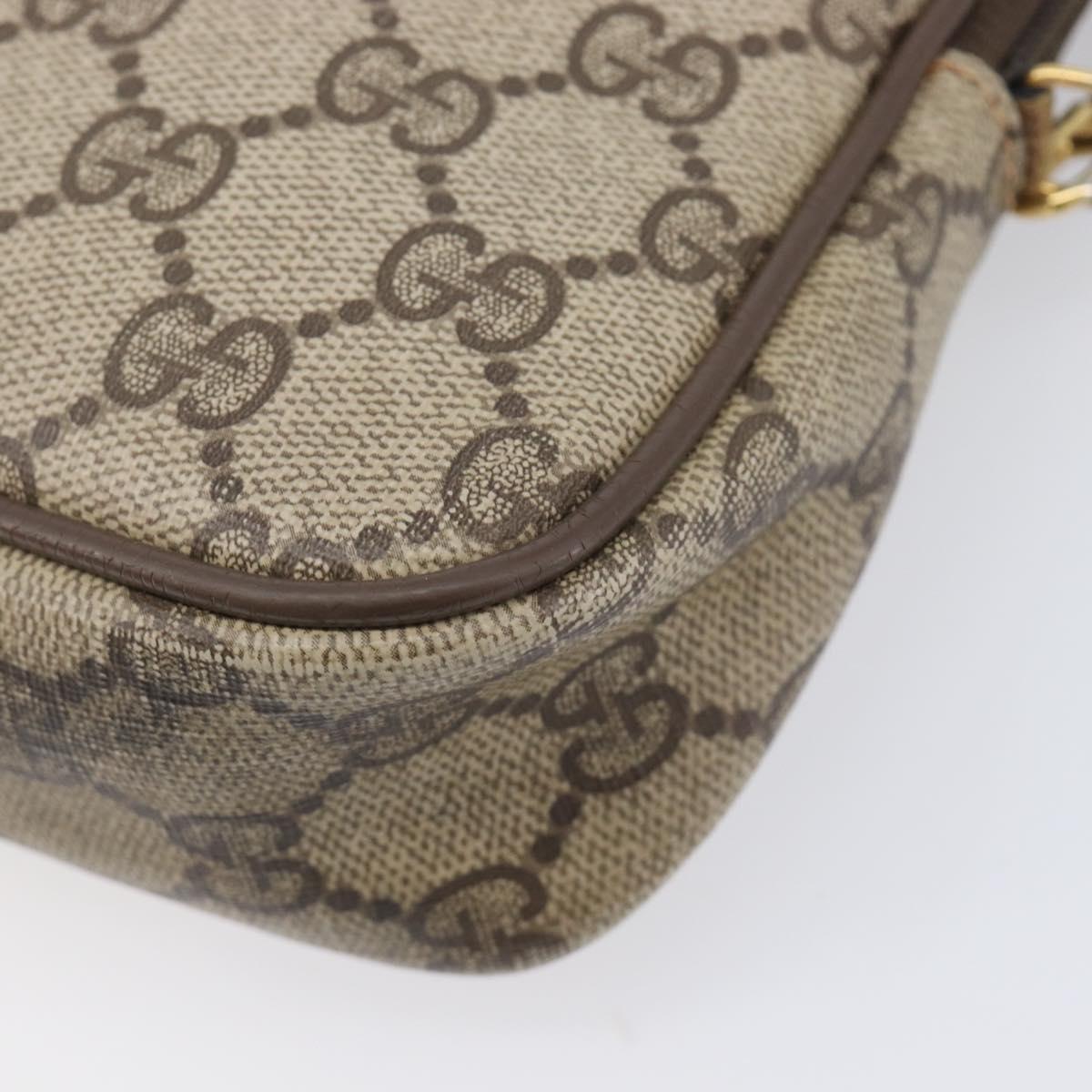 GUCCI GG Supreme Shoulder Bag PVC Beige Gold Tone 97 02 068 Auth ep16964