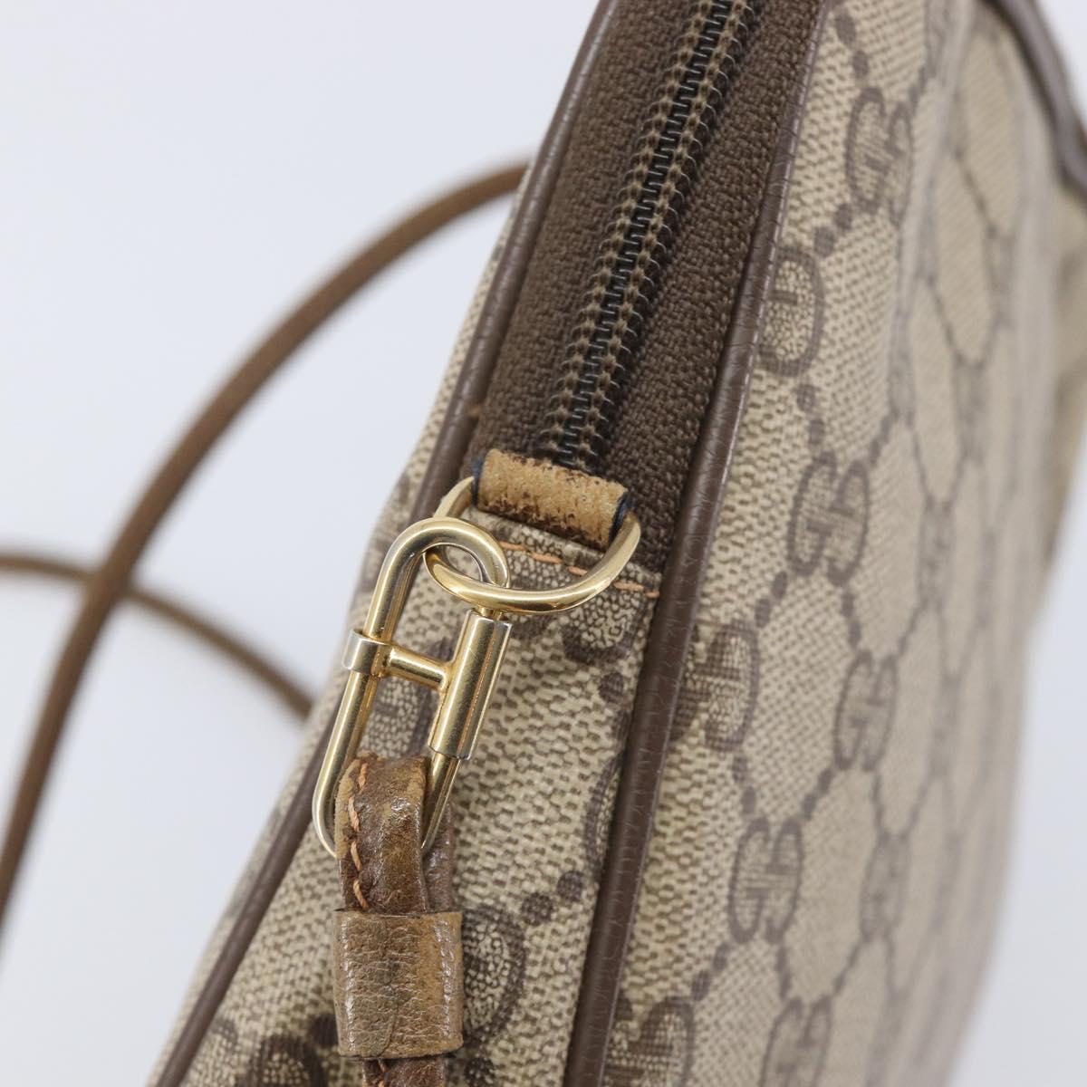GUCCI GG Supreme Shoulder Bag PVC Beige Gold Tone 97 02 068 Auth ep16964