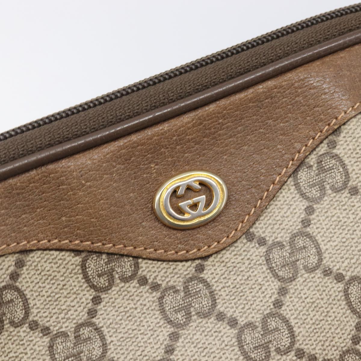 GUCCI GG Supreme Shoulder Bag PVC Beige Gold Tone 97 02 068 Auth ep16964