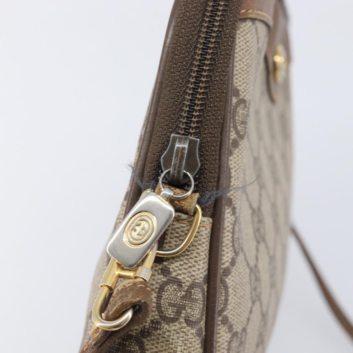 GUCCI GG Supreme Shoulder Bag PVC Beige Gold Tone 97 02 068 Auth ep16964