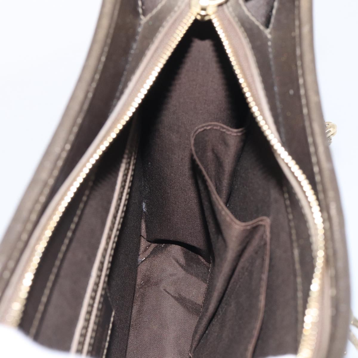 Christian Dior Canage Shoulder Bag Canvas Black Gold Tone Auth ep16966V