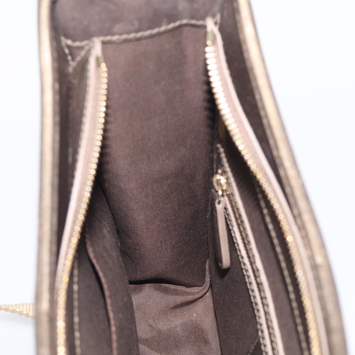 Christian Dior Canage Shoulder Bag Canvas Black Gold Tone Auth ep16966V