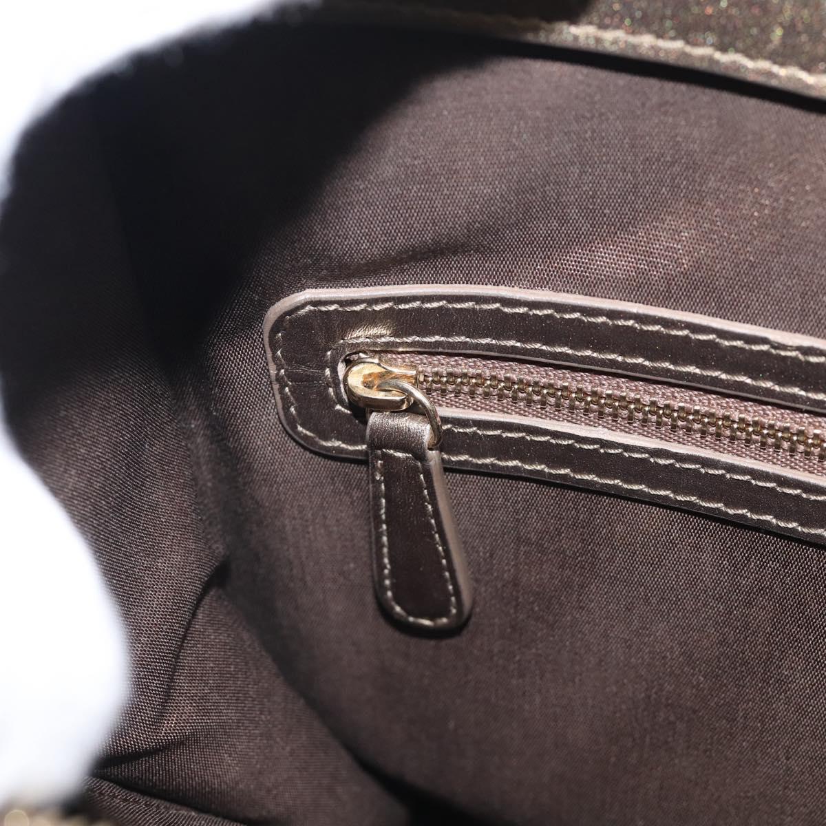 Christian Dior Canage Shoulder Bag Canvas Black Gold Tone Auth ep16966V
