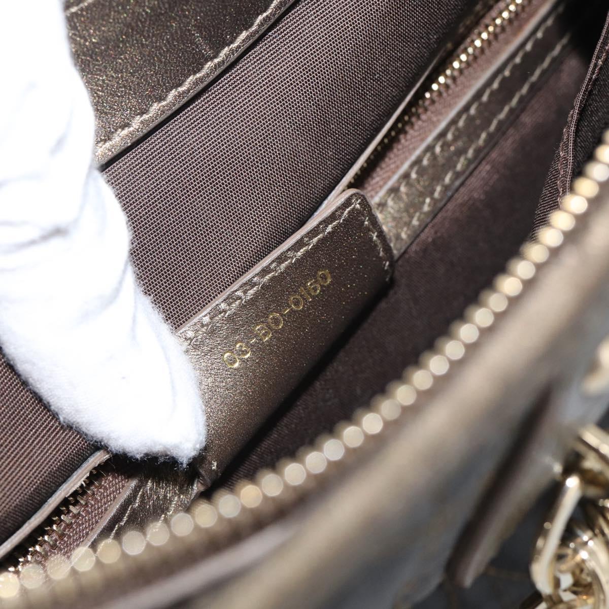 Christian Dior Canage Shoulder Bag Canvas Black Gold Tone Auth ep16966V
