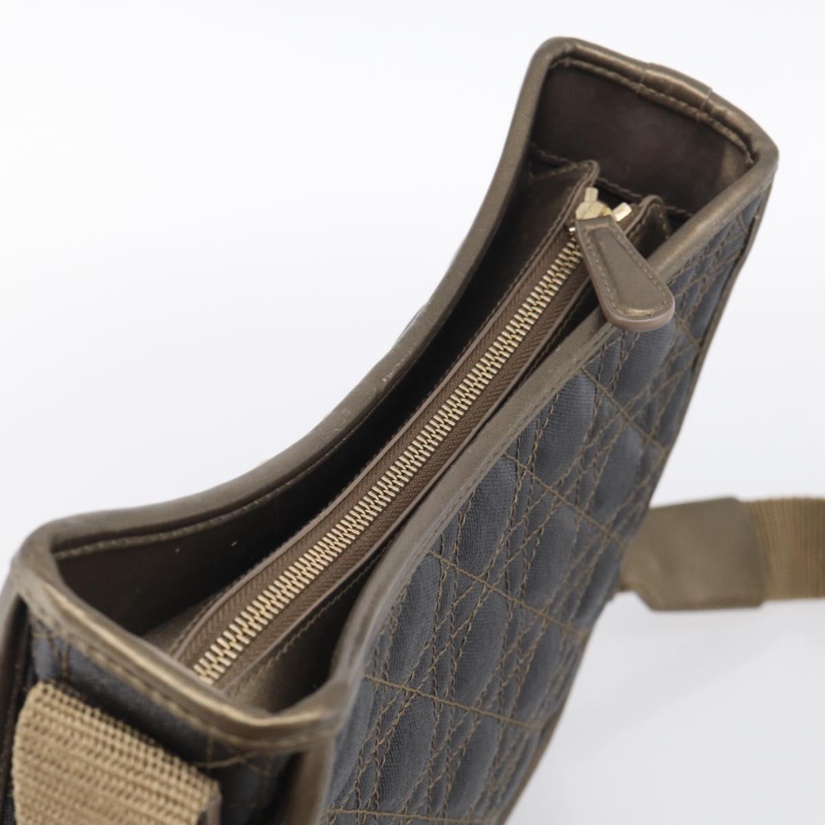 Christian Dior Canage Shoulder Bag Canvas Black Gold Tone Auth ep16966V