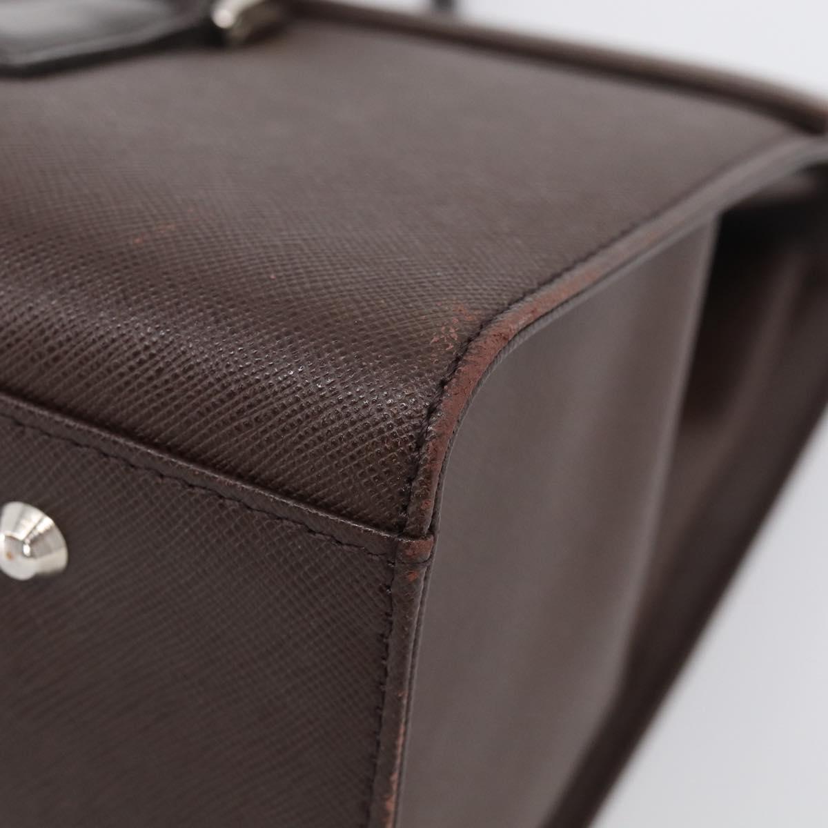 BURBERRY Hand Bag Leather Brown Silver Auth ep16974A