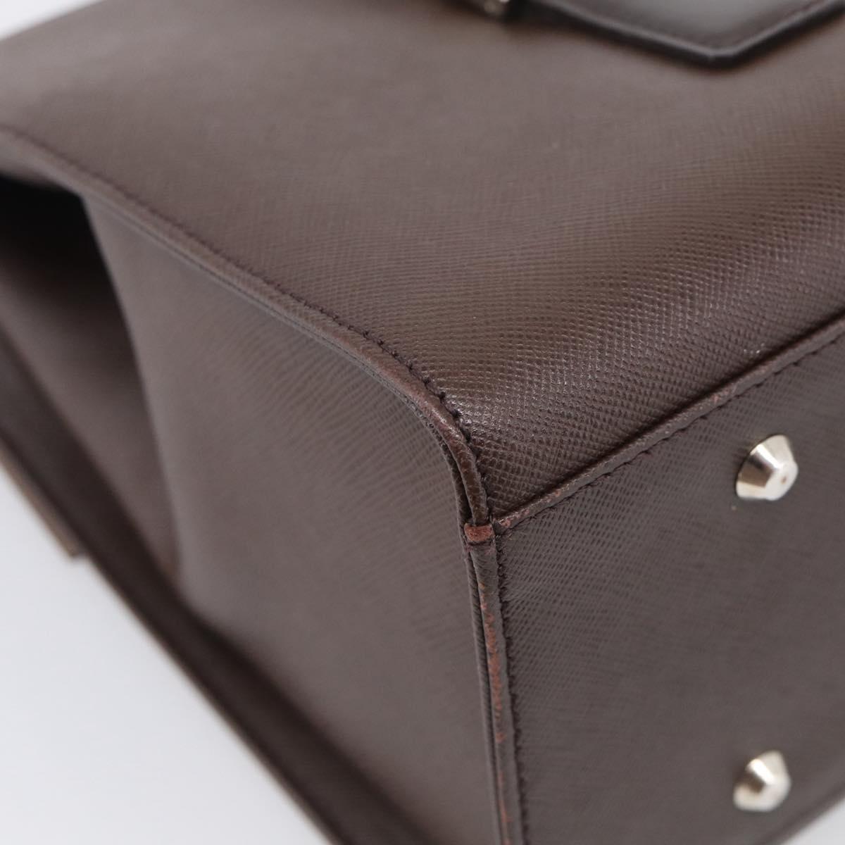 BURBERRY Hand Bag Leather Brown Silver Auth ep16974A