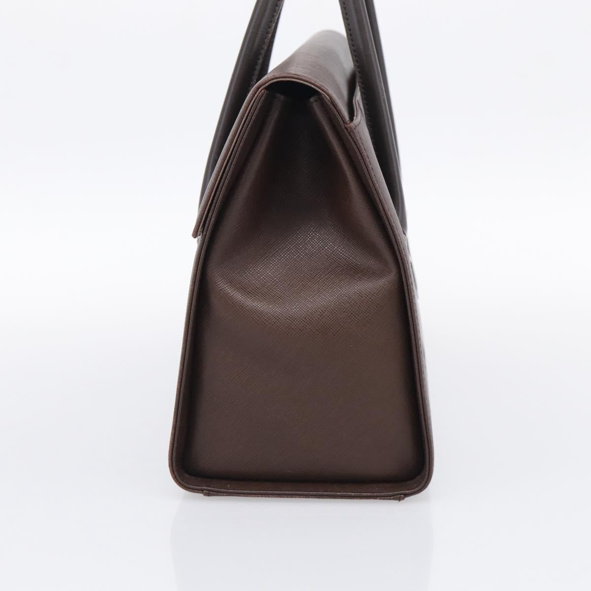 BURBERRY Hand Bag Leather Brown Silver Auth ep16974A