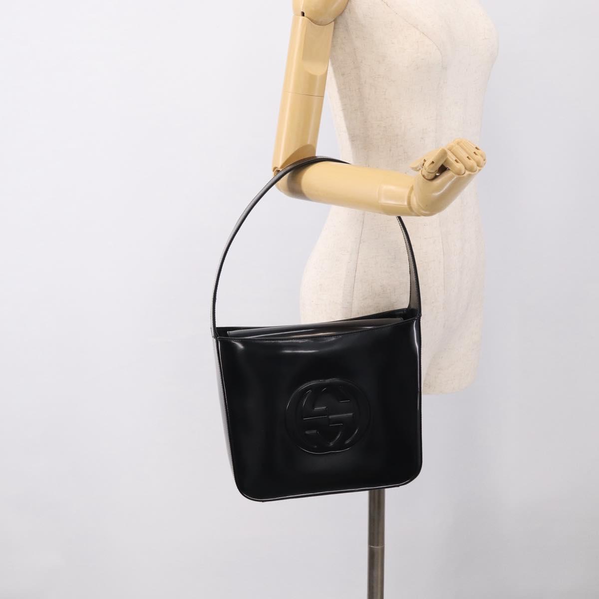 GUCCI Shoulder Bag Patent Black 000 2023 0506 Auth ep16985