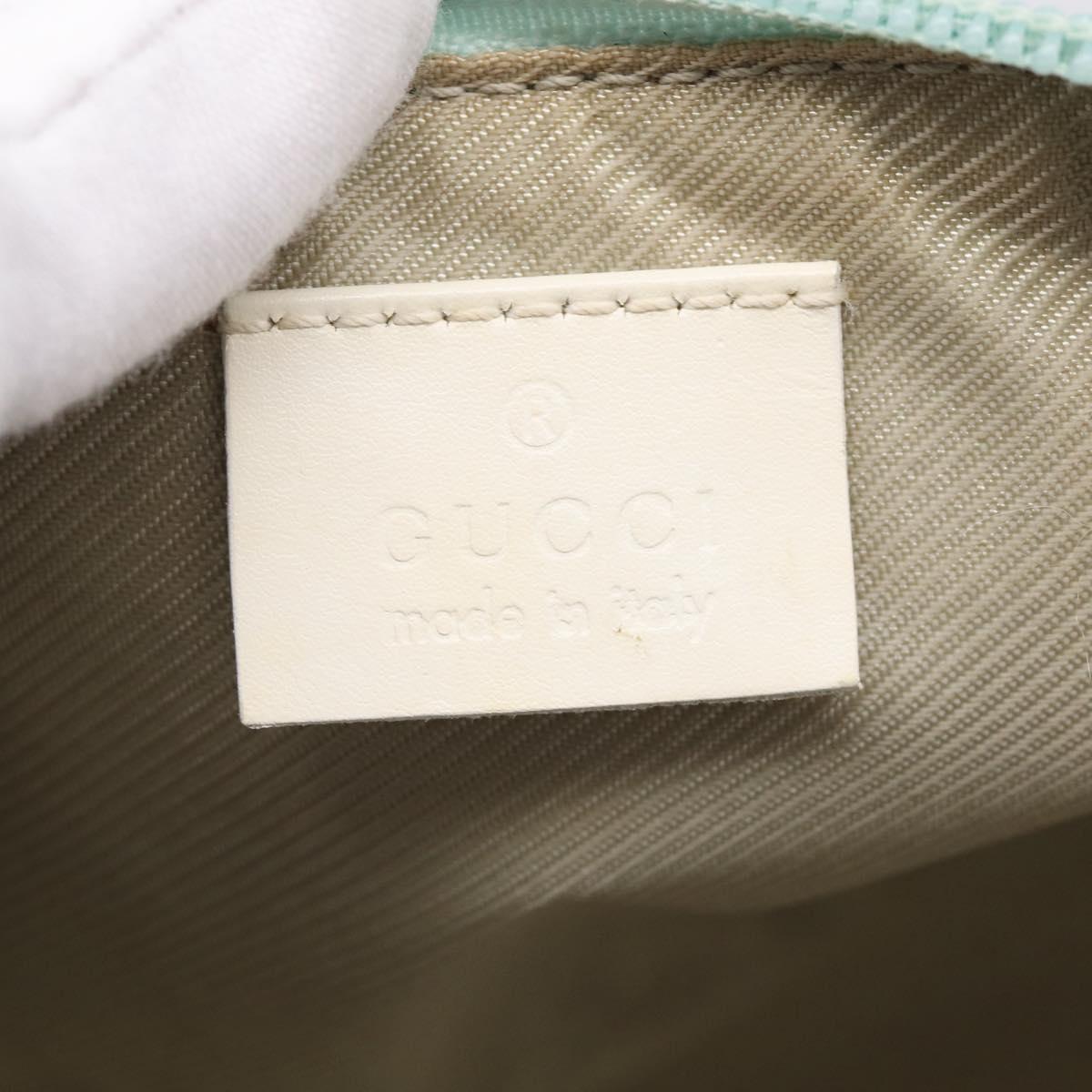 GUCCI GG Canvas Accessory Pouch Light Blue Silver 039 1103 Auth ep16987