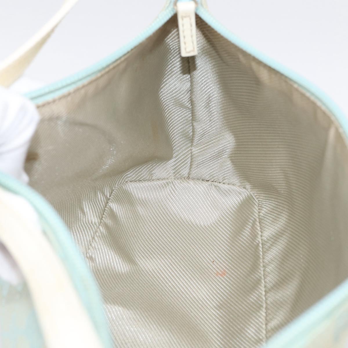 GUCCI GG Canvas Accessory Pouch Light Blue Silver 039 1103 Auth ep16987