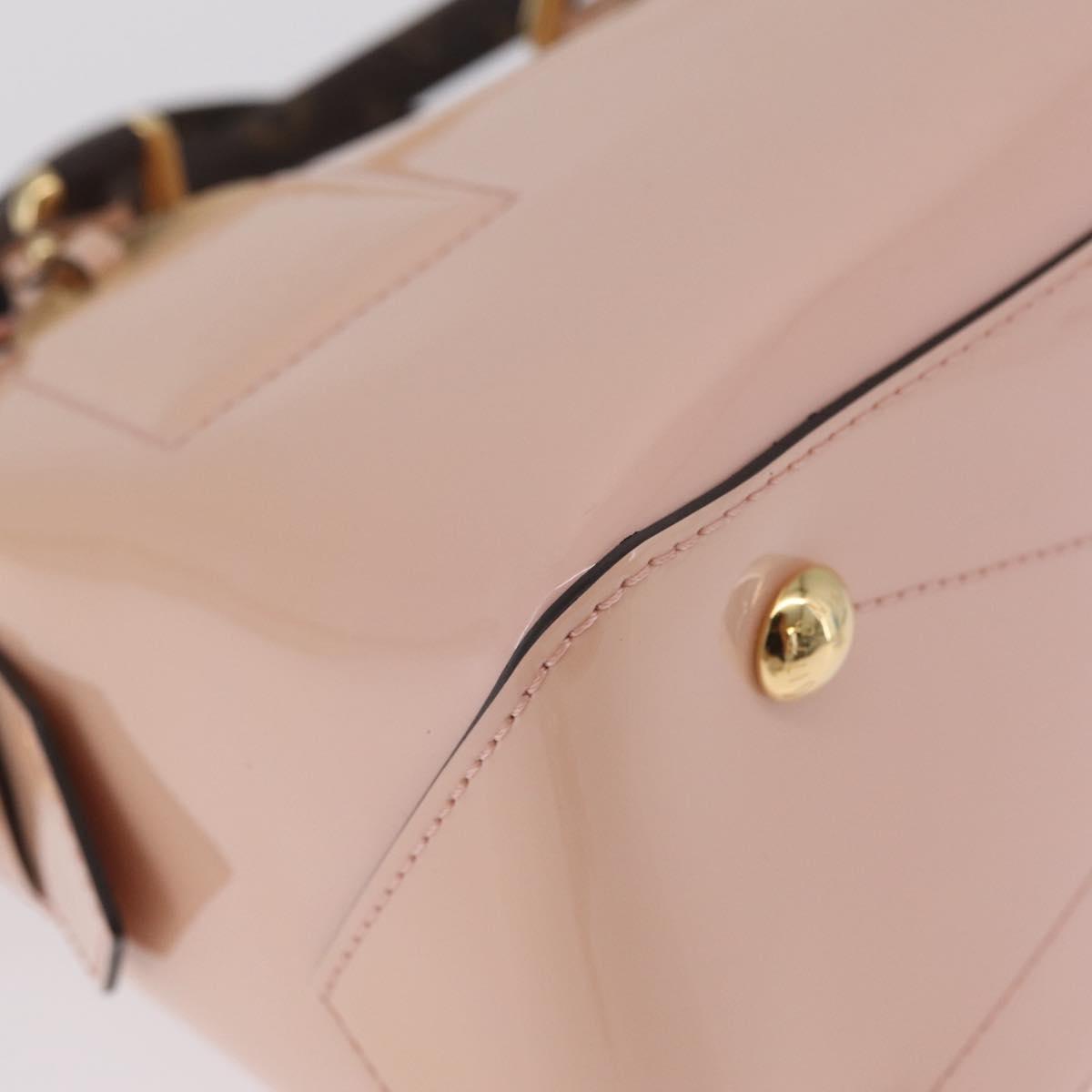LOUIS VUITTON Tote Miroir Hand Bag Patent Rose Valerine M54639 Auth ep16989SAV