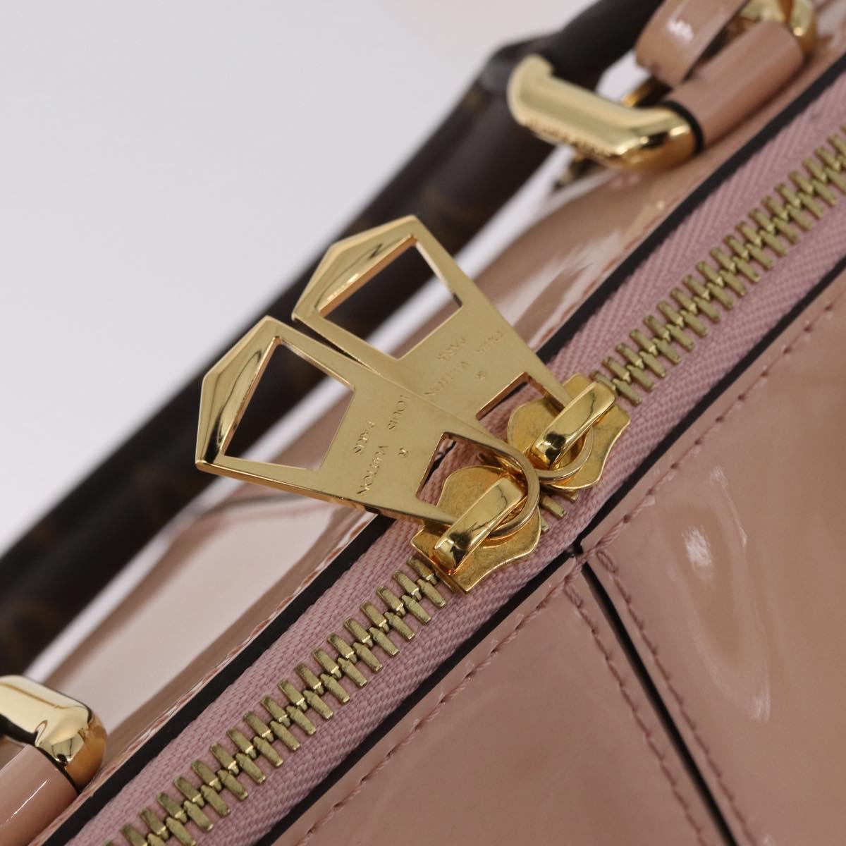 LOUIS VUITTON Tote Miroir Hand Bag Patent Rose Valerine M54639 Auth ep16989SAV