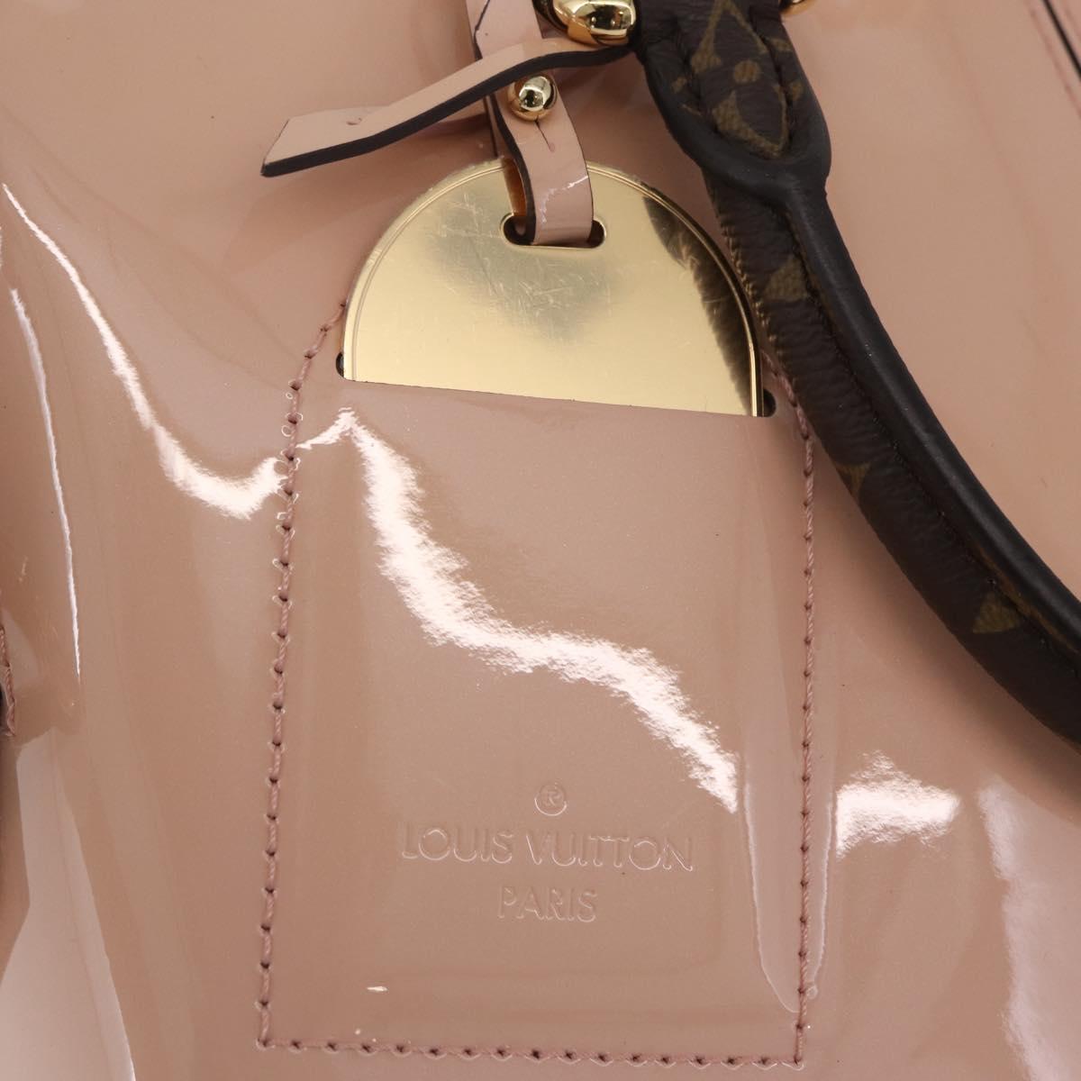 LOUIS VUITTON Tote Miroir Hand Bag Patent Rose Valerine M54639 Auth ep16989SAV