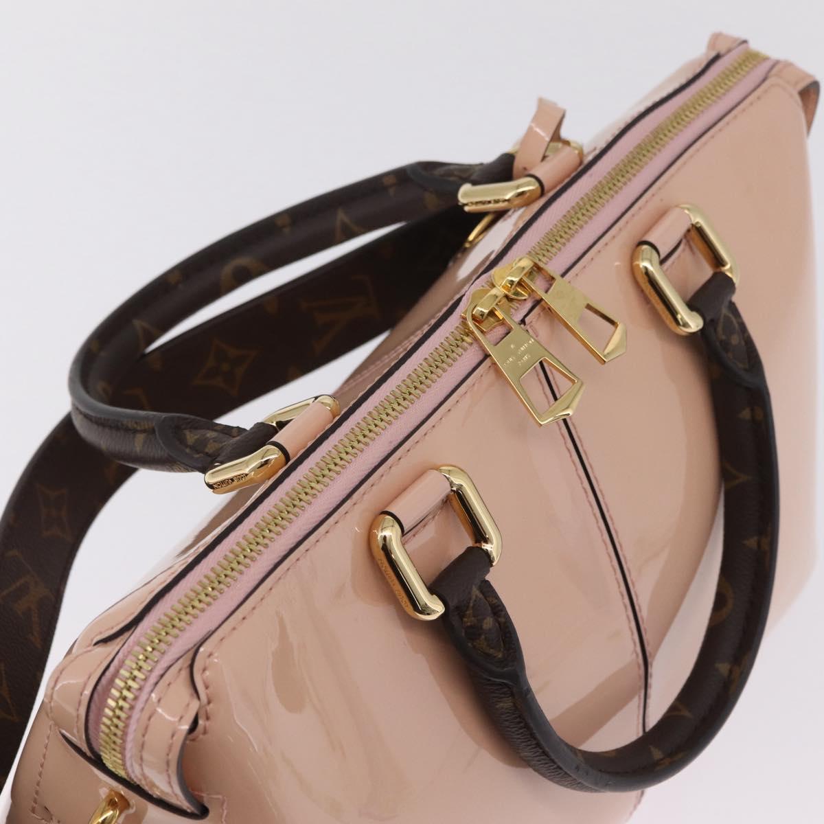 LOUIS VUITTON Tote Miroir Hand Bag Patent Rose Valerine M54639 Auth ep16989SAV