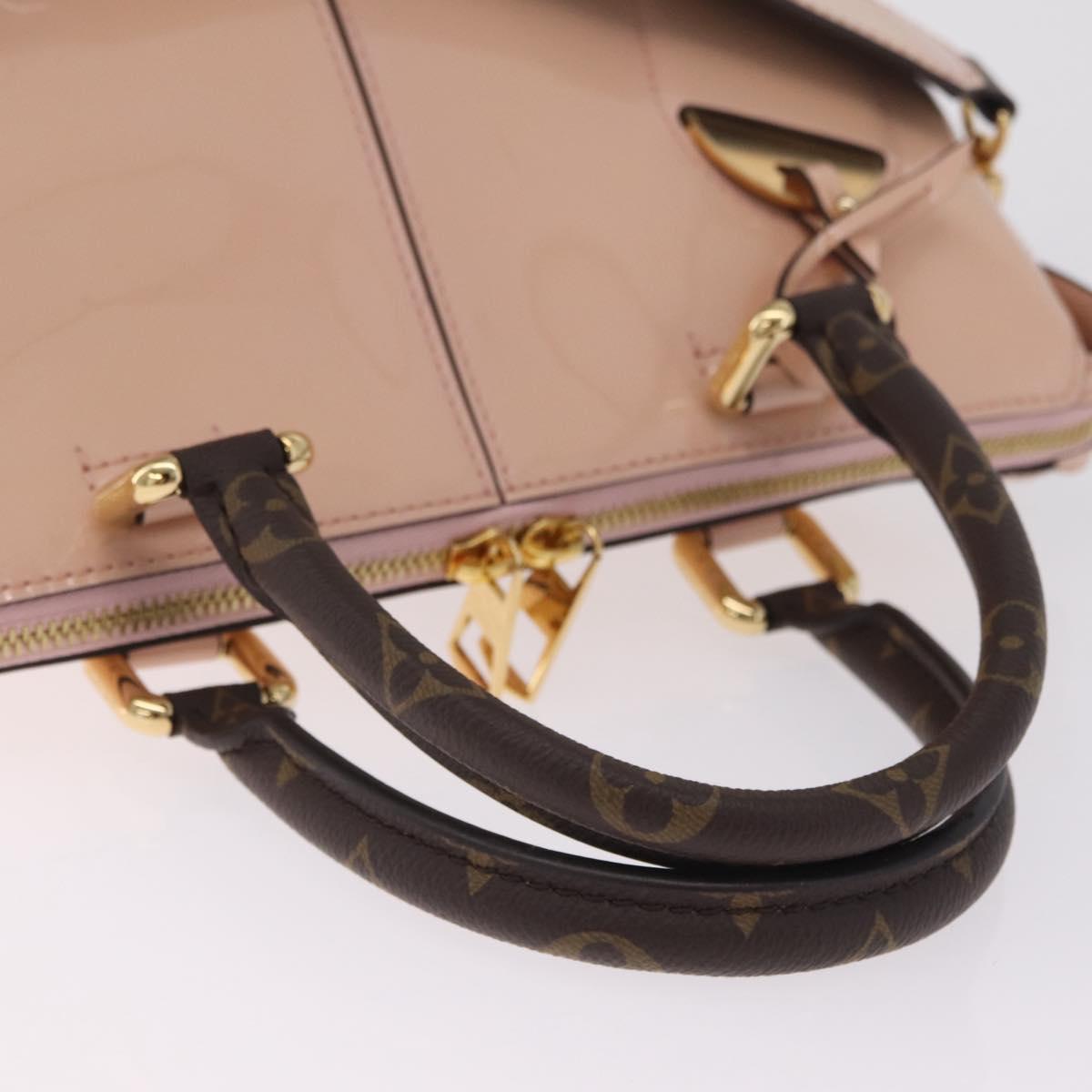 LOUIS VUITTON Tote Miroir Hand Bag Patent Rose Valerine M54639 Auth ep16989SAV